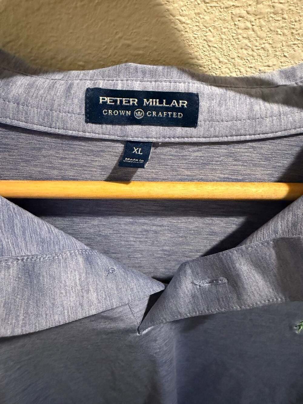 Peter Millar Crown Crafted Men's XL Blue Jersey Performance Golf Polo Shirt - Picture 3 of 6